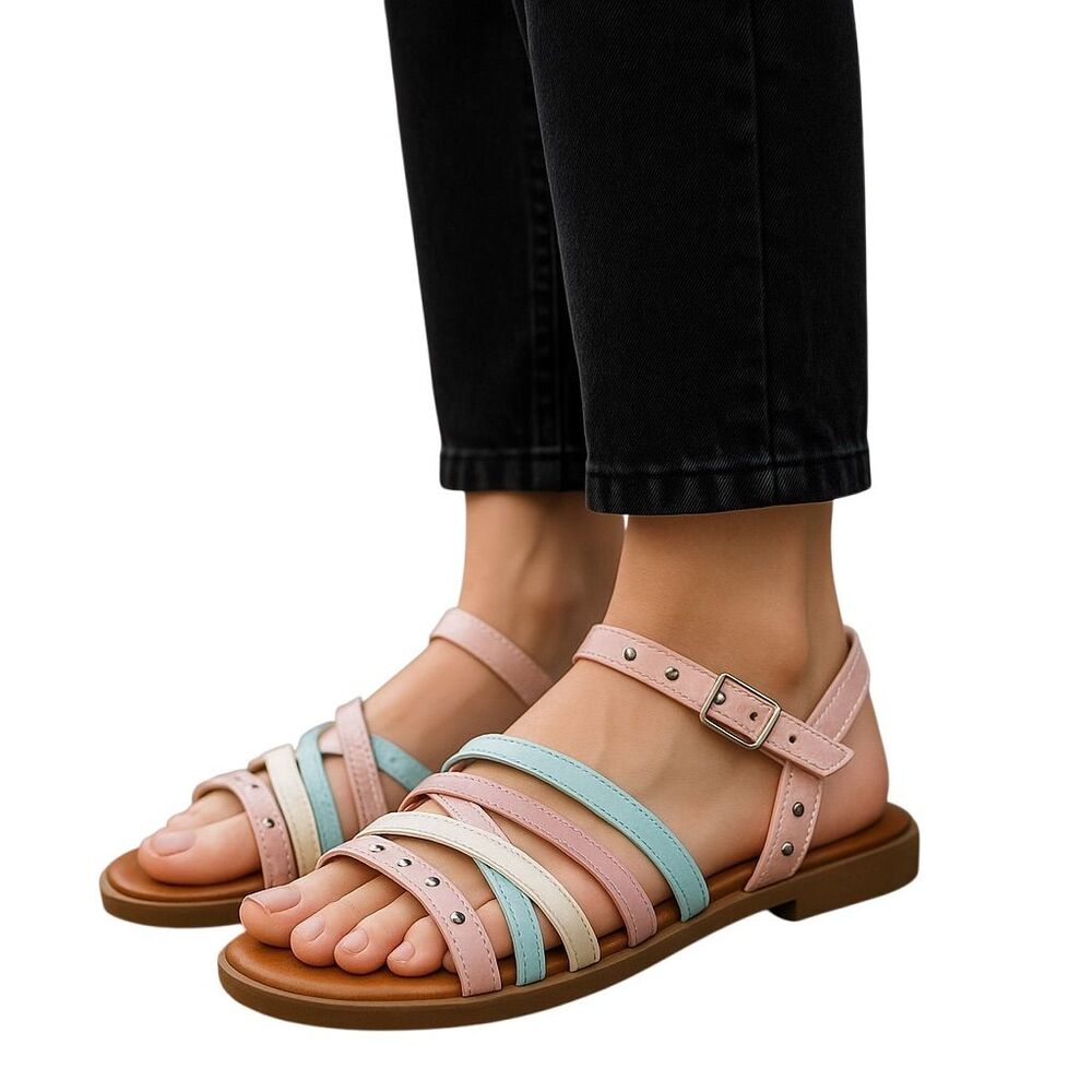 Mia Kids Girls' Multicolor Strappy Sandals Size 13 Little Girl Casual